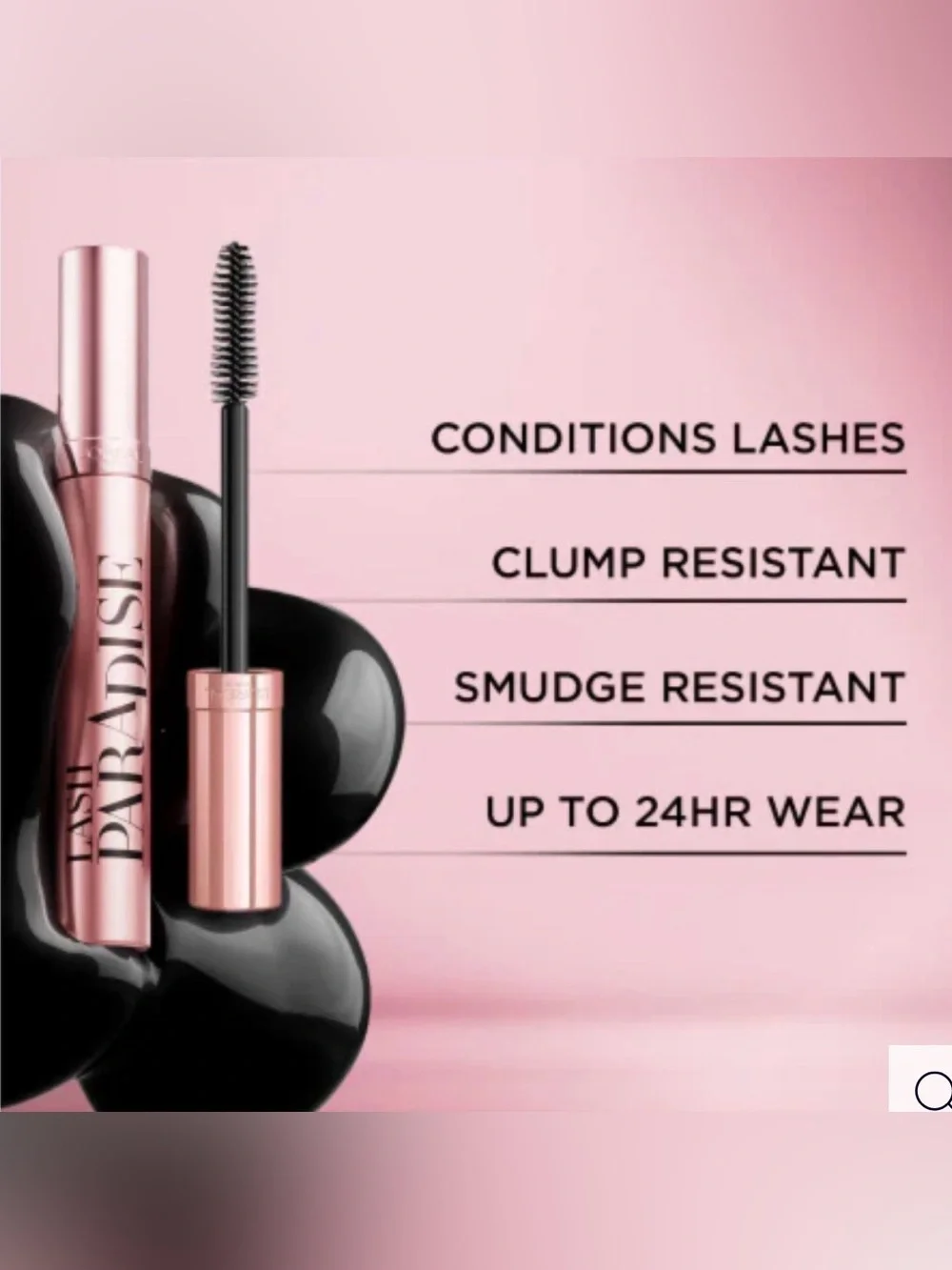 L’ORÉAL(Set of 2) Waterproof Black Mascara w/lengthener/Volumizing & Conditioner